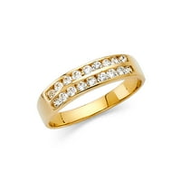 Nakit prsten od žutog zlata 14k s kubičnim cirkonijem i redom veličine prstena 7