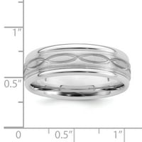 Zaručnički prsten od bijelog sterling srebra sa zakošenim standardom