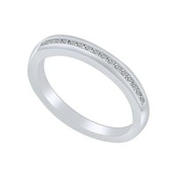 Jednostavni zaručnički prsten od bijelog prirodnog dijamanta okruglog oblika od 0 karata od bijelog zlata od 14 karata, veličina