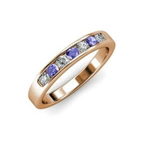 Zaručnički prsten od tanzanita i dijamanta od 0,5 karata od ružičastog zlata od 14 karata