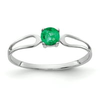 Smaragdni prsten od bijelog karatnog zlata od netaknutog zlata