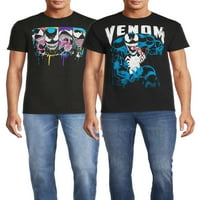 Majice sa slikama Marvel Men 's & Big men' s Neon Venom Grunge, 2 kutije, veličine S-3XL