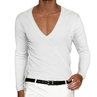 Muška majica s grafičkim uzorkom dugih rukava izrez u obliku inča jednobojni pulover ležerna bluza majice
