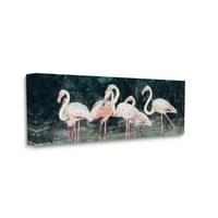 Flamingosi u zelenoj prirodi močvarne životinje i insekti Galerija slika omotano platno tiskanje zidne umjetnosti