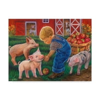 Zaštitni znak likovna umjetnost 'Little Farm Boy' platno umjetnost Tricia Reilly-Matthews