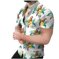 & Univerzalna popularna ljetna Havajska Boho majica kratkih rukava s okruglim vratom, muška majica u bijeloj boji