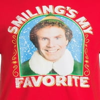 Elf muški nasmijani mi je najdraža božićna grafička majica