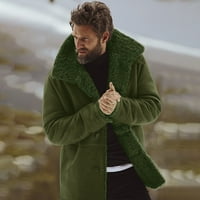 Muški kaput s dugim rukavima za zimu i Jesen, Muška zimska jakna od ovčje kože, topla vunena podstava, jakne od planinske janjetine,