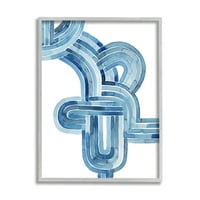 ; Pletena plava linija apstrakcije modernog tkanja akvarela, 14, dizajn Grace Popp