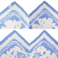 Autentificirani rabljeni šal za pranje rublja od svile od ženske svijetloplave bijele boje